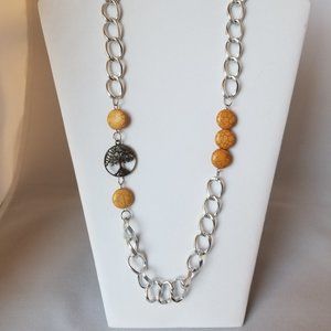 Vintage silver tone tree of life necklace